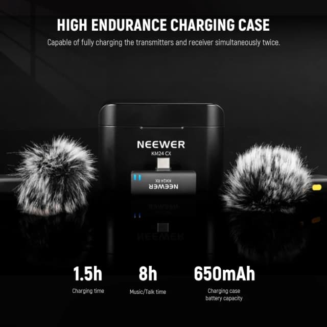 NEEWER Wireless Lavalier Microphone Kit for USB C (KM24)