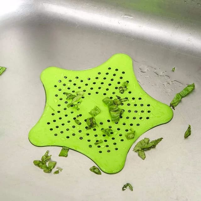 Star Drain Strainer: Catches Hair & Prevents Clogs (Kitchen/Bath) Star Shaped Sink Filter Bathroom Hair Catcher, Drain Strainers Cover Trap Basin