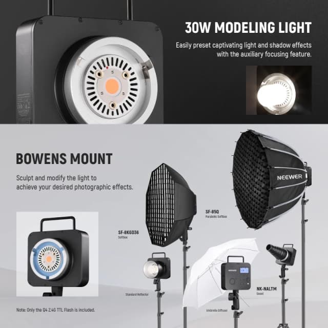 NEEWER Q4 400Ws 2.4G TTL Flash - With QPRO-N