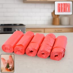 Heavy Duty Garbage Bags 45 x 40 cm - (5 Pc) Disposable Dustbin Bags Roll – Multipurpose Trash Bags for Home, Kitchen, Office, and Outdoor Use