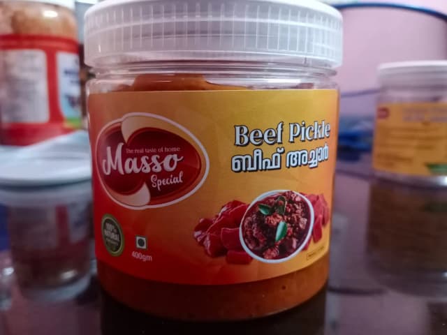 Beef pickle .Masso The Real Taste Of Kerala Homemade Special Beef  Pickle (ബീഫ് അച്ചാർ) - 200g, 400g | Natural & Organic Homemade Beef Pickle | Beef Achar