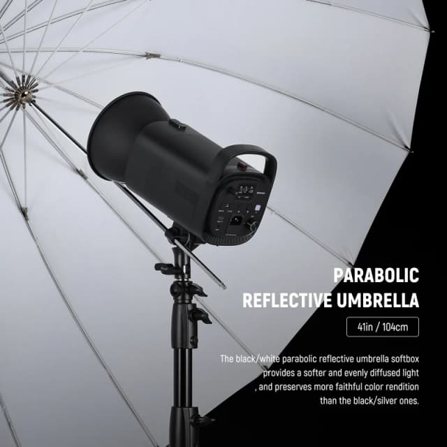 NEEWER Black/White Parabolic Reflective Umbrella with Diffuser (NS1U)