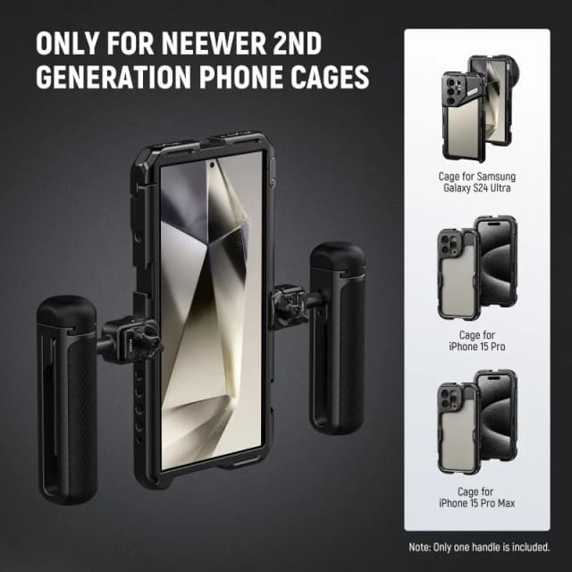 NEEWER Quick Release Phone Cage Side Handle - Silver(PA045S）