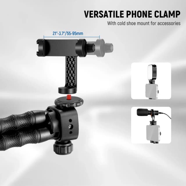 NEEWER Flexible Tripod Vlog Kit with CM14 PRO Mic & PL81 LED Light (TP91 )