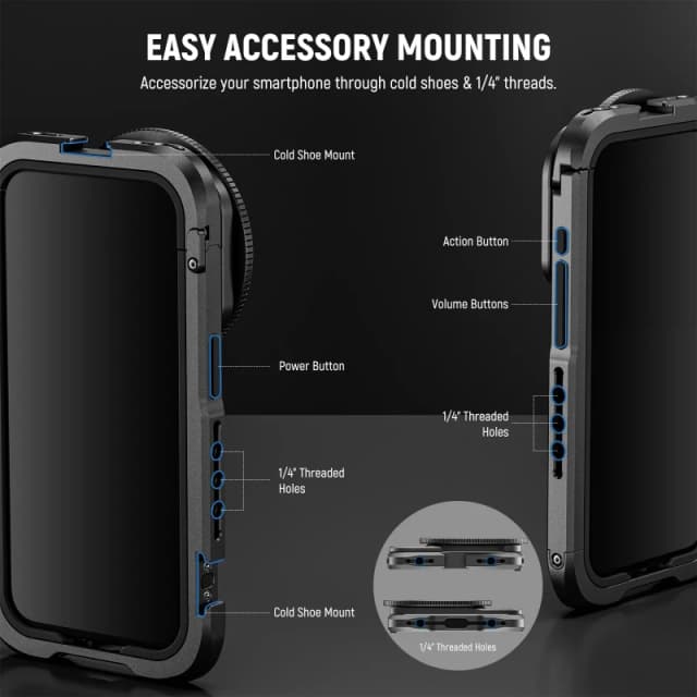 NEEWER Metal Cage For iPhone 15 Pro(PA023)-Basic Kit
