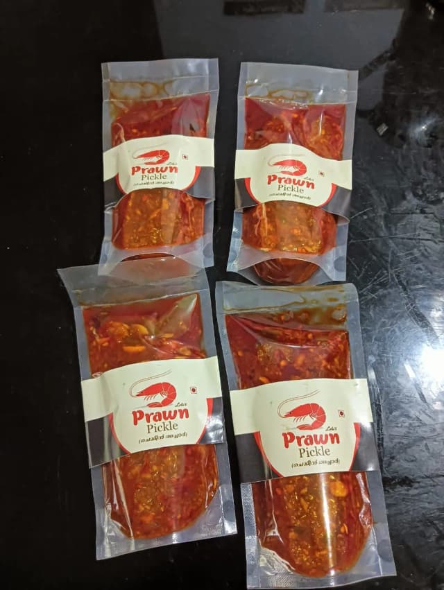 Lolu's Kerala Style Salty & Spicy Homemade Prawn Pickle (ചെമ്മീൻ അച്ചാർ) - 250 g | Kerala Tasty Prawn Achar
