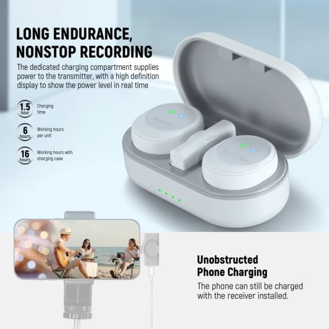 NEEWER Wireless Button Lavalier Microphone for USB C (KM22)