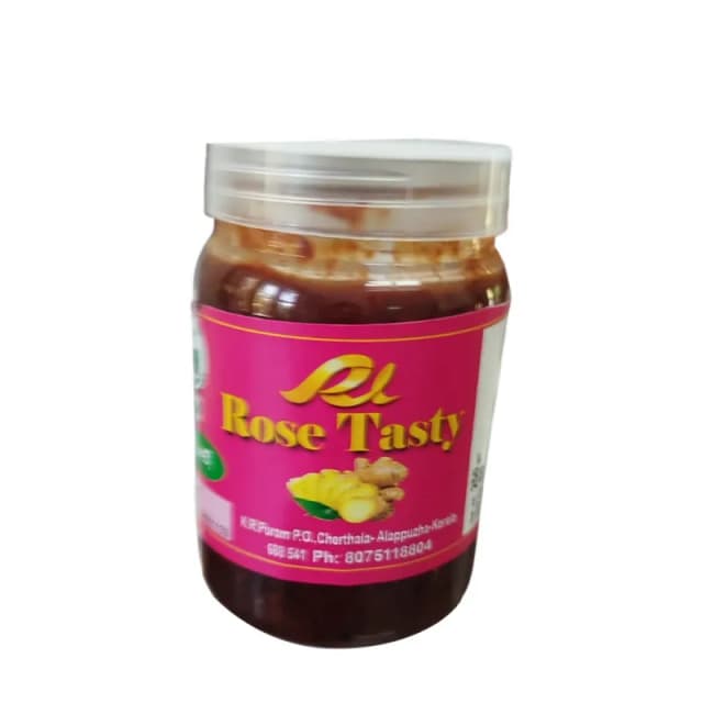 Rose Tasty Pickles – Homemade Kerala Style Ginger Pickle | 250g | Spicy & Tangy Adrak Ka Achar | Authentic Indian Flavorful Side Dish