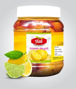 HAI's Lemon Pickle – Tangy & Spicy | Homemade & Organic | No Artificial Colours | Authentic Kerala Lime Pickle | Lemon Pickle | Naranga Achar | Nimbu Ka Achaar-1 Kg