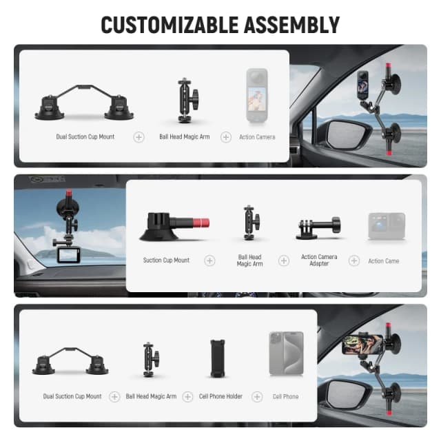 NEEWER Dual Suction Cup Car Mount Kit (CA066)