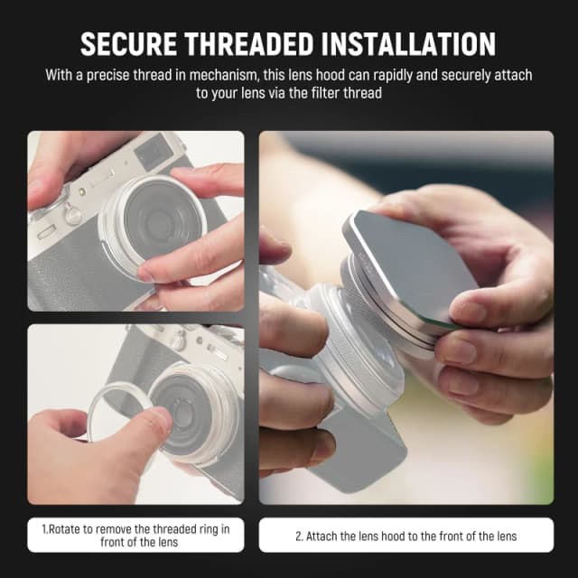NEEWER CA087 Square Lens Hood for X100V & X100VI-Black(CA088)