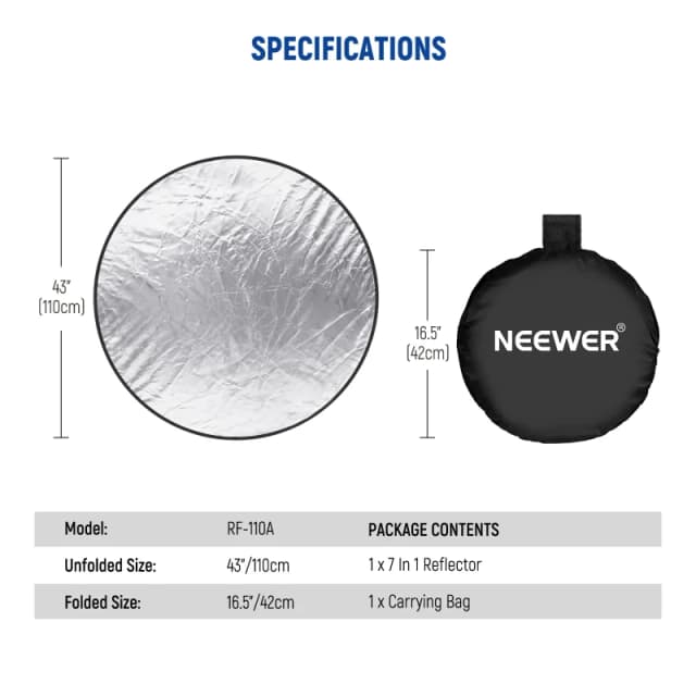 NEEWER 7 in 1 Photography Reflector (RF-110A)