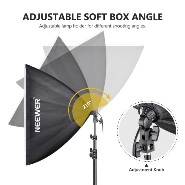 NEEWER NK200 24x24"/60x60CM 700W Photography Softbox Kit - Light Kit with 2Pack Bulbs