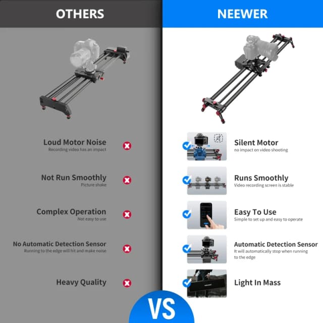 NEEWER Motorized Carbon Fiber Camera Slider - 120cm (ER1-120) with Remote