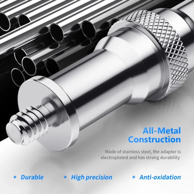 NEEWER ST23 3 Pack Standard 1/4” to 3/8” Metal Male Converter Threaded Screw Adapter
