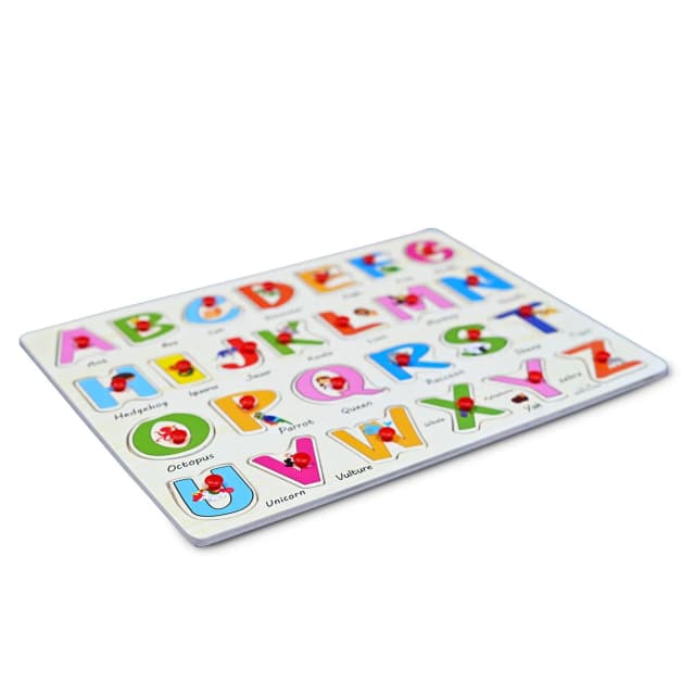 Alphabet Learning Board for Kids 3+ | Wooden ABCD Letter Board with Knobs | Montessori Educational Toy for Toddlers | Early Writing & Letter Recognition Game | Intelligence Development Gift
