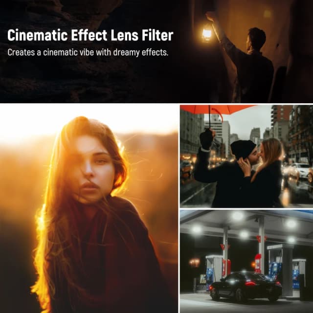 NEEWER Black Diffusion 1/4 Lens Filter for Fujifilm X100 Series Cameras-Silver Frame