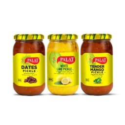 Palat 3 in 1 Combo | Tender Mango Pickle | Dates Pickle | White Lime Pickle| 400 gm