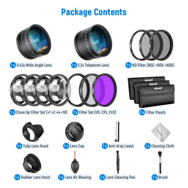 NEEWER Wide Angle Lens and Filter Kit