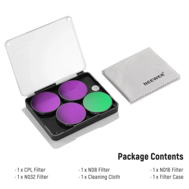 NEEWER 4 Pack ND&CPL Filter Set for Action 3/4/5 Pro