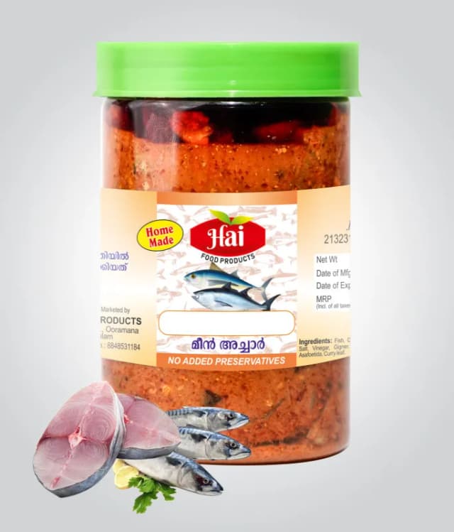 HAI's Kerala-Style Fish Pickle | Spicy Tuna (Kera Meen) Achar | Homemade & Preservative-Free | Authentic Hot & Spicy Flavor – 1kg Pack