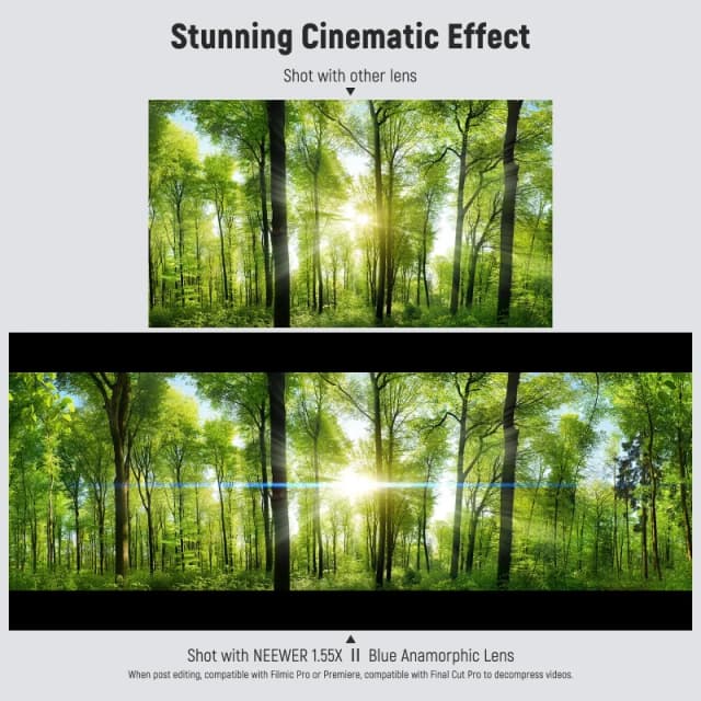 NEEWER 1.55x Blue Flare Anamorphic Lens (LS-43 PRO)