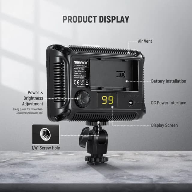 NEEWER On Camera Dimmable 176 LED Lighting Panel -Basic Kit