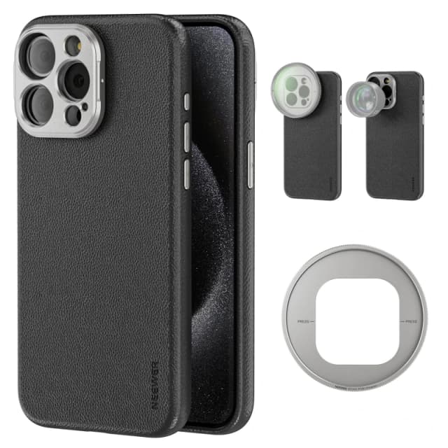 NEEWER PA053/PA054 Case for iPhone 15 Pro with 17mm/67mm Adapters - Gray&Titanium