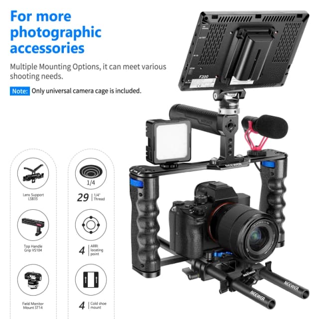 NEEWER VS107 Aluminum Alloy Camera Cage-Black/Blue