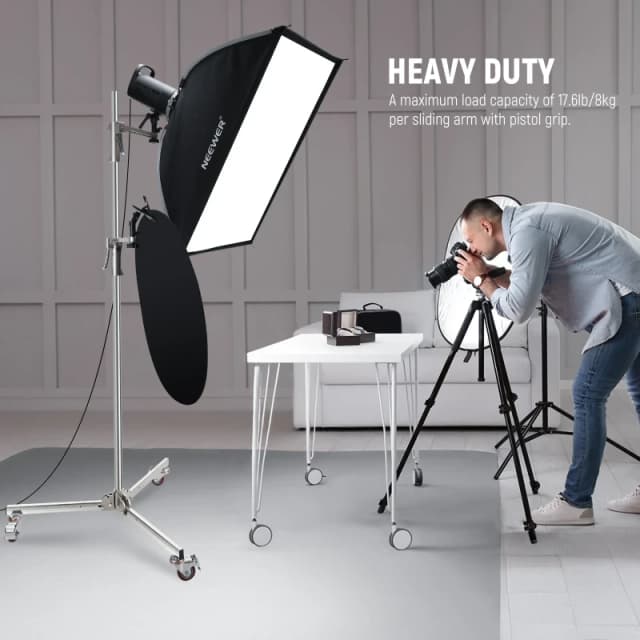 NEEWER 6.5ft/198cm Stainless Steel Wheeled Stand (ST198SS)