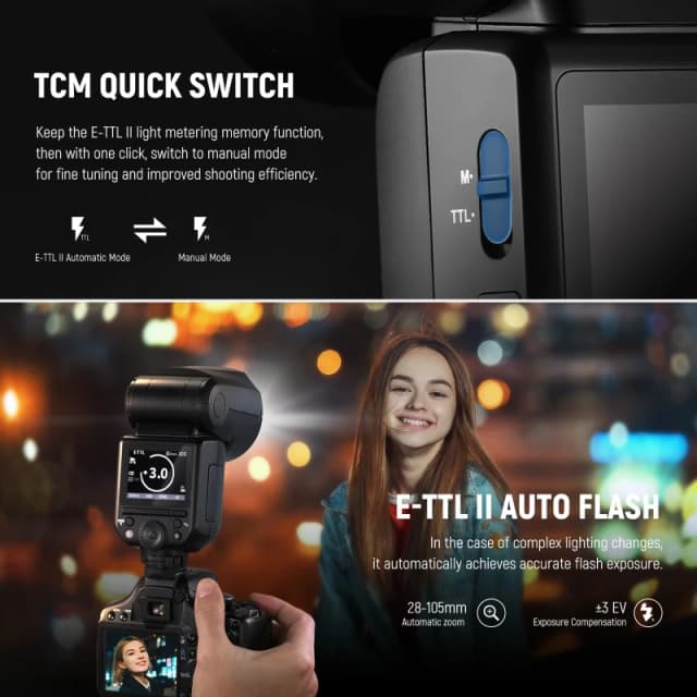 NEEWER Z2 3000mAh Battery TTL Round Head Flash Speedlite with Diffuser For Sony