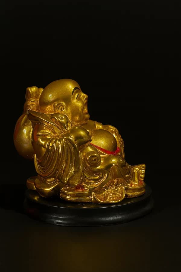 Golden Laughing Buddha Idol for Home Decor – Smiling Buddha Statue