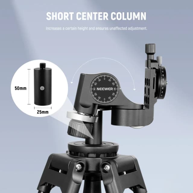 NEEWER 3-Way Geared Tripod Head-Geared Head(TH15)
