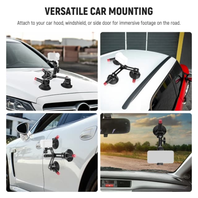 NEEWER Triple Suction Cup Camera Car Mount (CA067)