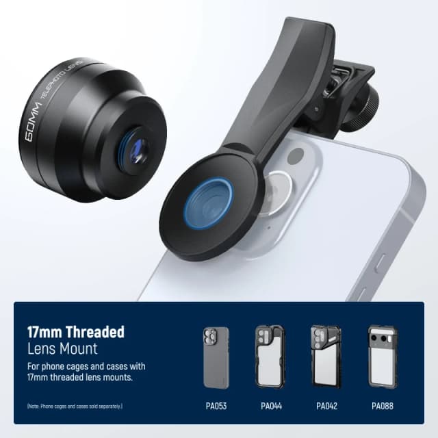 NEEWER PRO 60mm Telephoto Lens with 17mm Lens Clip & 67mm Filter Adapter (LS-41)