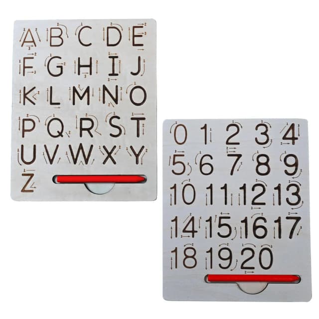 Alphabet & Number Wooden Tracing Board for Kids 3+ | Montessori Educational Toy for Toddlers 2-6 Years | Early Writing Skills & Intelligence Development Learning Board | Gift for Boys & Girls