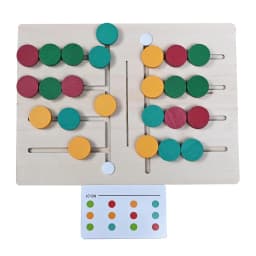 Wooden Double Side Button Game for Kids Ages 3-6 | Montessori Educational Toy for Toddlers | Color & Shape Matching Puzzle Board | Early Learning Intelligence Development Gift for Boys & Girls