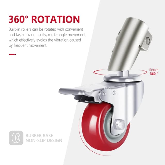 NEEWER 6-Pack 75mm Diameter Swivel Caster
