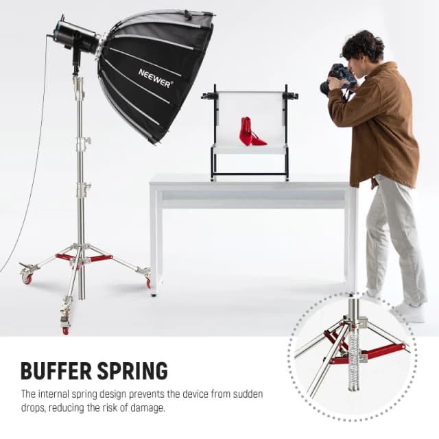 NEEWER Heavy Duty Stainless Steel Light Stand (ST240SS)