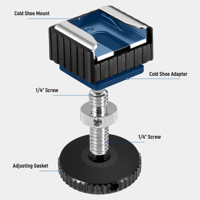 NEEWER 2 Pack Flash Hot Shoe Mount Adapter to 1/4” Thread Hole