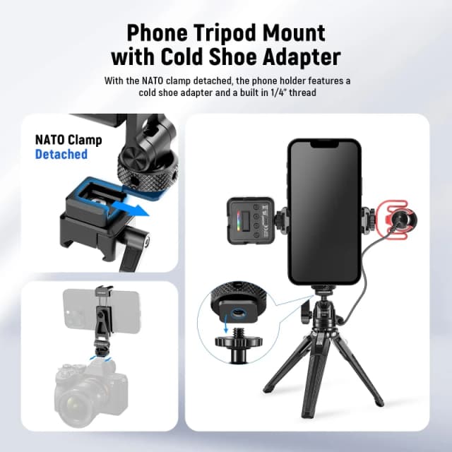 NEEWER Phone Tripod Mount For DJI RS 2 RSC 2 RS 3 Pro (GA010)