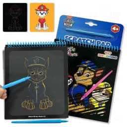 Wembley Paw Patrol Scratch Art Book Notepad with All-in-One Activity Quiz Magical Scratch Pad DIY Book with Pen Gift for Boys Girls Ages 4 5 6 7 8 9 Colorful Creative Doodle Scribble Book