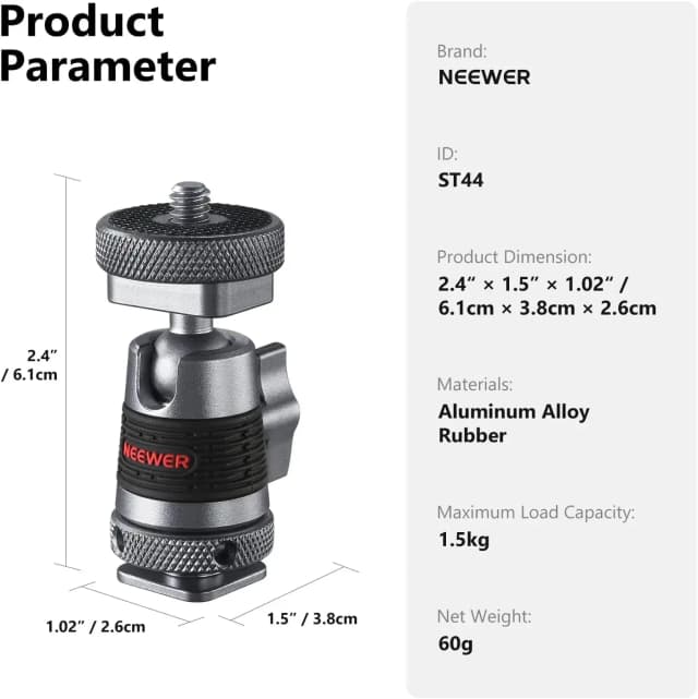 NEEWER ST44 Mini Two Ball Heads