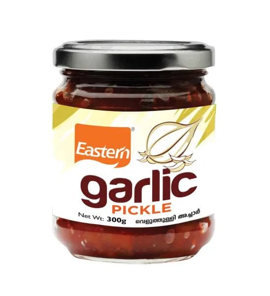 Kerala Eastern Spicy Tasty Garlic Pickle (വെളുത്തുള്ളി അച്ചാർ) - 300 g Bottle | Veluthulli Achar