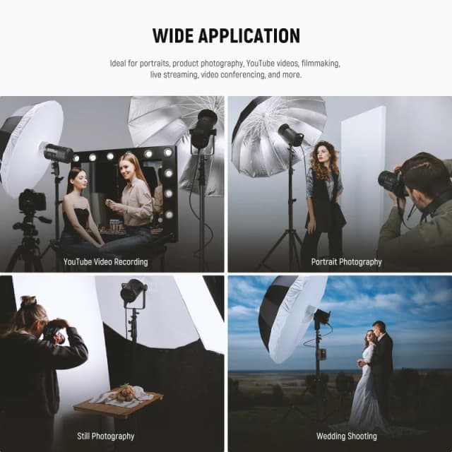 NEEWER Black/Silver Parabolic Reflective Umbrella with Diffuser (NS1U)