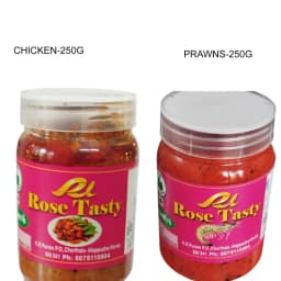 Rose Tasty Chicken & Prawn Pickle Combo – Authentic Kerala Style Non-Veg Achar | 2 x 250g | Homemade, Spicy & Natural | No Preservatives