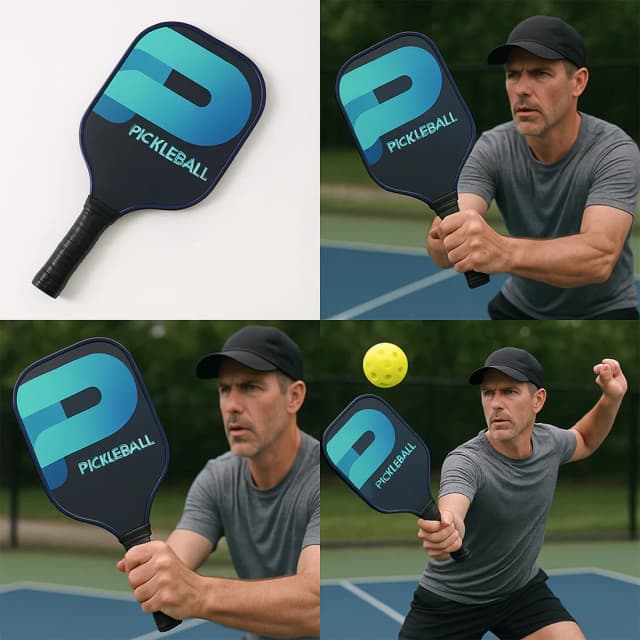 Professional Fiberglass Pickleball Paddle with Cushion Grip Handle – Lightweight Paddle for Indoor & Outdoor Game Play with Anti-Slip Design, Precision Surface & Cover Case (1 Pc)