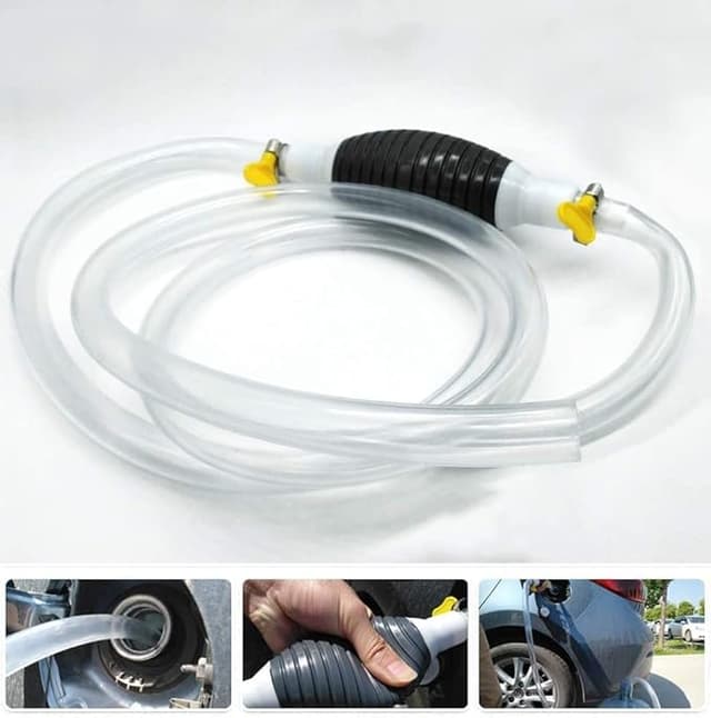 Oil Transfer Pump, Fuel Transfer Pump Kit, High Flow Siphon Hand Oil Pump, Portable Manual Car Fuel Pump for Petrol Diesel Oil Liquid Water Fish Tank with 2M Siphon Hose