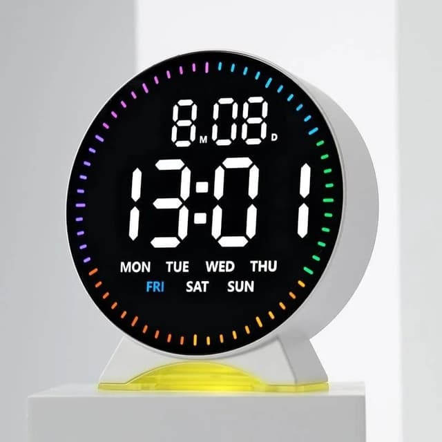 Digital Table Alarm Clock White
