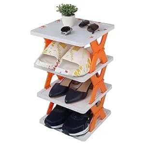 Premium Shoe Rack, Stackable Storage Organizer for Bedroom entryway, Adjustable Rack, Slots Shelf,Easy Clean,Space-Saving, Tower Rack Shoes Home Portable Slippers Shelf Organiser (4 Layer)